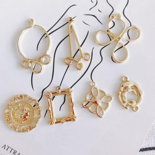 DIY jewelry accessories simple alloy abstract line pendant jewelry accessories materials