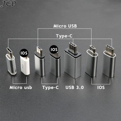 JCD Charger Data Adapter Micro USB to Type-C USB 3.0 USB-C Charging Cable Converter For iPhone / Android