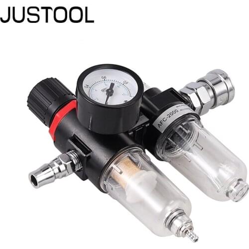JUSTOOL For 1/4" Air Compressor Air Moisture Water Separator Filter Regulator Trap