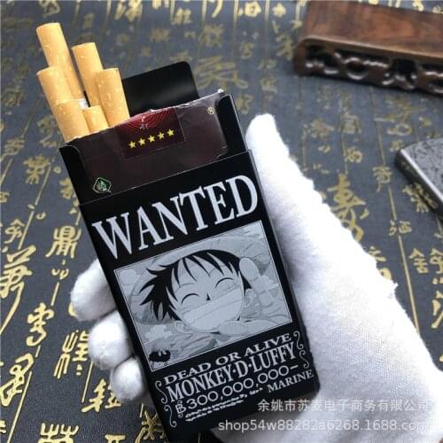 Creative Cool HOT Anime one piece Monkey D. Luffy wanted circular poster COS Props Animation Aluminum Alloy Metal Cigarette Case