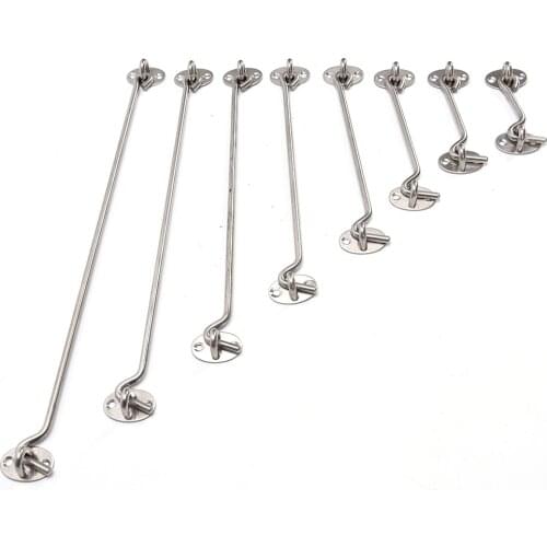 1pc Stainless Steel Cabin Hook And Eye Latch Lock Shed Gate Door Catch Silent Holder Home Storage Hooks