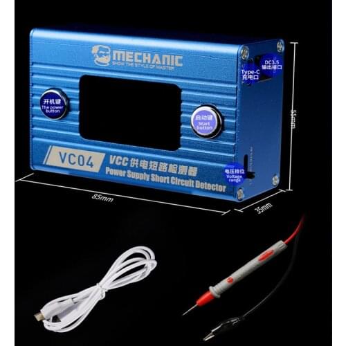 MECHANIC VC04 Short Circuit Detector 1.2V 1.8V 3.0V 3.8V Output Voltage 25A VCC Power Supply Phone Repair Shortkiller