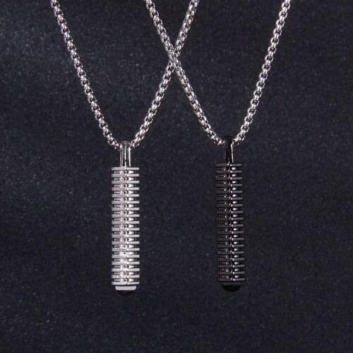Fashion Retro Harajuku Punk Hexagonal Pillar Necklace for Couple Personality Hip Hop Long Pendant Necklace 2021 New Trend