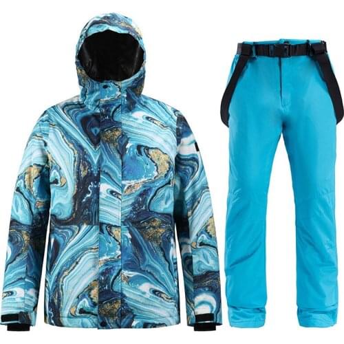 Men Ski Suit Ski Jacket+Pants Mens Winter Breathable Warm Sports Waterproof Windproof Skiing and Snowboarding Suits Ski Set
