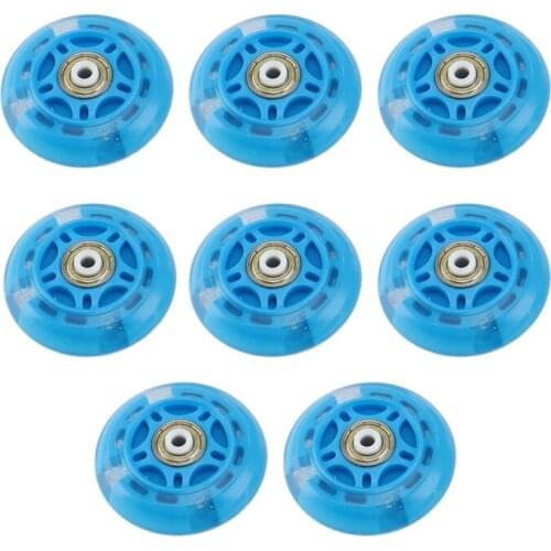 NEW-8 Pack Inline Skate Wheels Flash Wheel 70mm Indoor/Outdoor Roller Blades Replacement Wheel for Adults Kids
