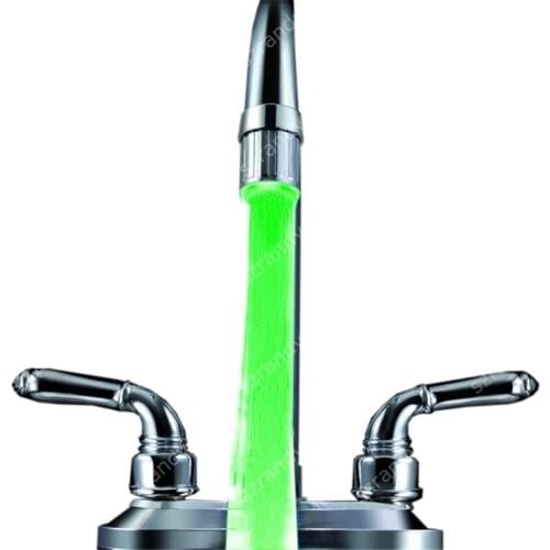 Single Green Color faucet led tap light (Aerator for faucet) with adaptors