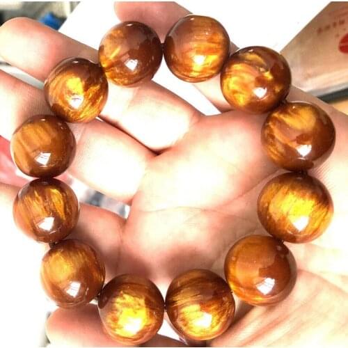 20mm Wholesale high oil high density gold silk sea willow bead bracelet