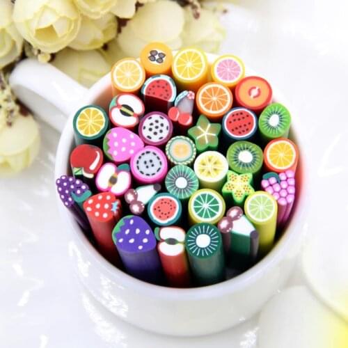 2021 New 50Pcs 3D Nail Art Fruit Pattern Manicure Canes Sticks Rods Stickers Gel Tip