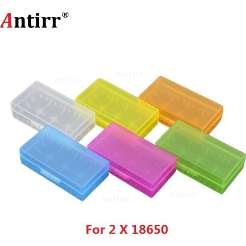 18650 2 slot Plastic Battery Case Batteries Spare Carrier Holder Storage Box color CR123A 16340 R123A 17670 4X 18350 Container