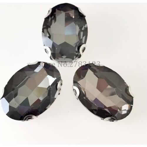 Full size High quality crystal glass Sew On flat back oval rhinestones For Clothes Dress Decorations