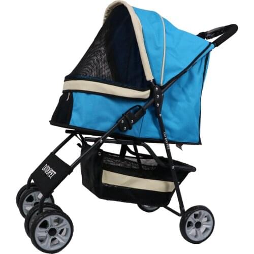 High Quality Breathable Aluminum Alloy+600D Cloth Pet Stroller Quick-foldable 3 Wheel Dog Cat Seat Bag 15kg Bearing