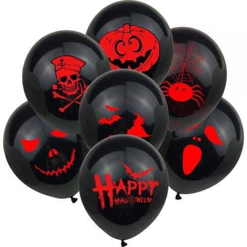 2021 Halloween Party Props Ornaments Deco Halloween House Die Bat Witch Ghost Pumpkin Black Cat Skull Balloon Decoration