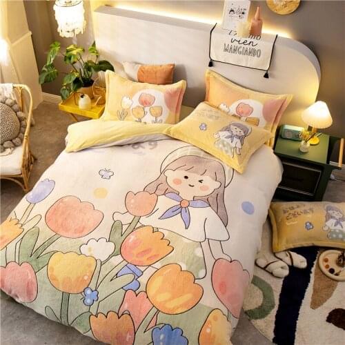 Luxury Magic Velvet Duvet Cover Single Double Queen King Size Winter Warm Thicken Bed Quilt Cover Plush Bedclothes Pillowcase