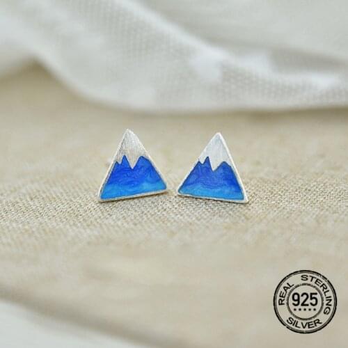 S925 Silver Blue Iceberg Earrings For Women Simple Sweet Charms High Quality Fashion Hot Sale Lady Jewelry Student Gifts INEFFA
