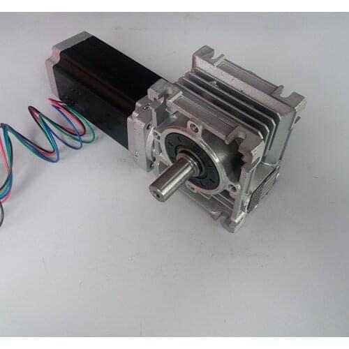 10:1 WormGearbox RV040 Speed Reducer 18mm Output Nema34 Stepper Motor 4A 80MM 4NM 570Oz-in Kit Convert 90 Degree for CNC Router