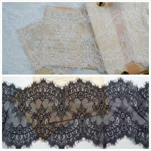 Width 23cm lash mesh yarn double eyelash lace fabric DIY wedding veil skirt clothes lace trim Handmade DIY accessories 3M/6M