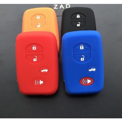ZAD 4 Buttons silicone Key Protection Cover case set for TOYOTA Rav4 Camry Highlander Prado Crown Land Cruiser Prius Aqua Hilux