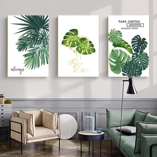 Nordic inkjet print poster canvas plant leaves small fresh art abstract porch decorative painting living room bedroom