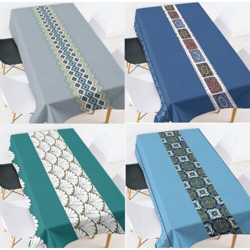 Geometric stripe printing table cloth waterproof room decoration aesthetic dining table decor picnic blanket party decoration