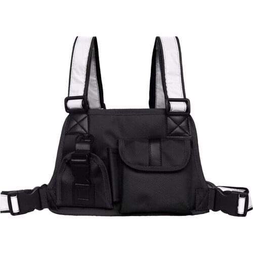 Tactical Vest Chest Bag for Men Reflective Strap Radio Harness Chest Front Pack Pouch Holster Military Vest Chest Rig Bag 2019