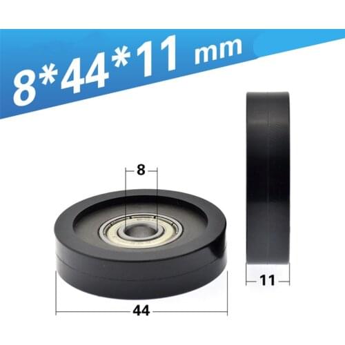 [TPU 0844-11] 10PCS Low noise 608zz 608 coated with TPU rubber Vending machine guide sliding guide bearing wheel roller 8*44*11