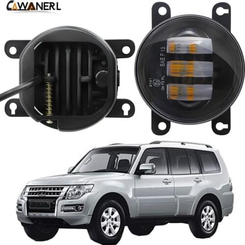 Fog Light Assembly For Mitsubishi Pajero IV Van V80 V90 Box 2007-2012 Car Front Bumper LED Fog Lamp Daytime Running Light 12V