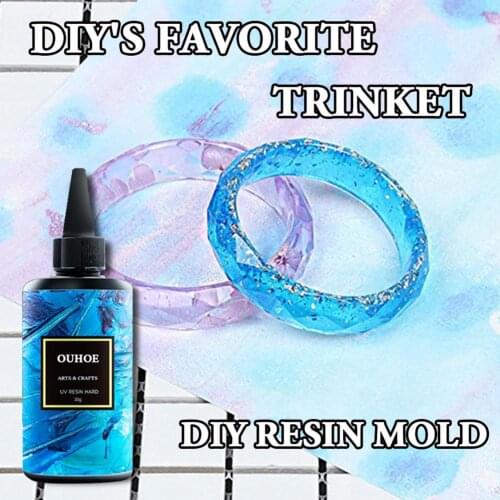 30/100/200g UV Resin Hard DIY Resin Mold Curing Plastic For Making Necklaces Glue Jewelry Mold Bracelets Glue Small Jewelry P9H7
