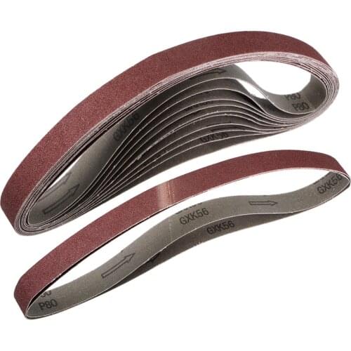 Uxcell 12pcs 1-inch X 30-inch(25mm X 770mm) Sanding Belt 80 Grit Aluminum Oxide to wood, plastic, fiberglass steel etc