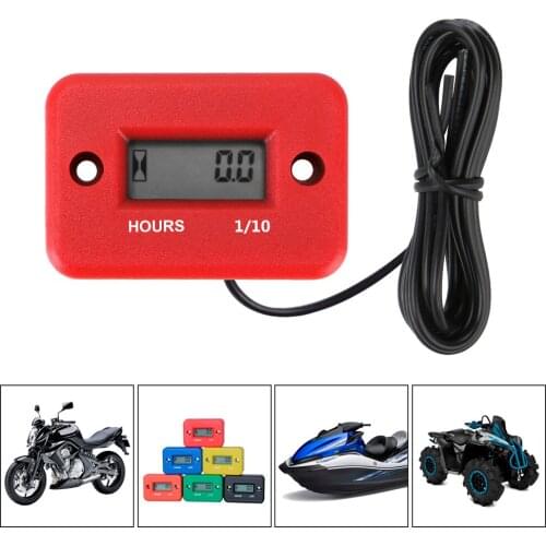 LCD Display Waterproof Engine Gauge Hour Meter For Motorcycle ATV Gasoline Marine Snowmobile Portable Digital Hour Meter