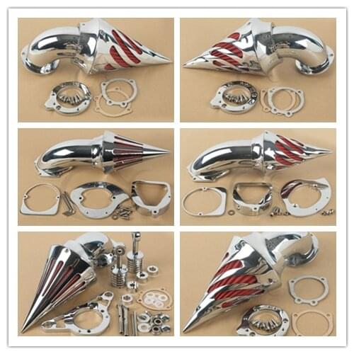 Motorcycle Spike Air Cleaner Intake Filter For Honda Harley Dyna Sportster Softail Touring Chrome