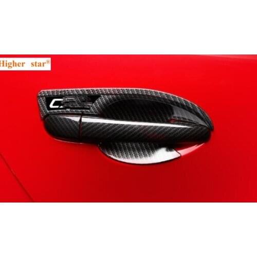 Higher star Carbon black color 8pcs car door handle decoration protection cover+4pcs door handle bowl for Mazda CX-3 2015-2018