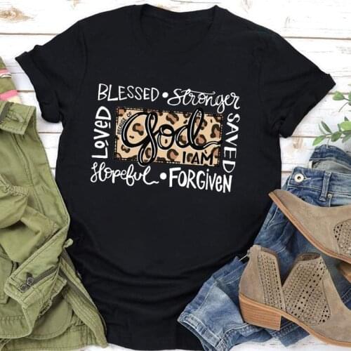 Leopard God Love Print Women T Shirt Short Sleeve O Neck Loose Women Tshirt Ladies Tee Shirt Tops Clothes Camisetas Mujer