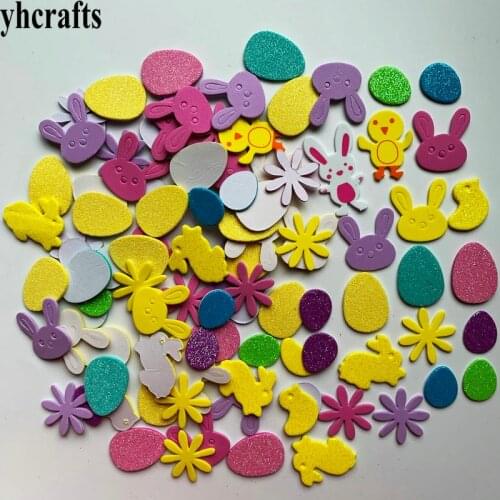 1bag/LOT.Easter rabbit foam stickers,DIY Easter crafts.Scrapbooking kit.Early educational.kindergarten crafts.Activity items