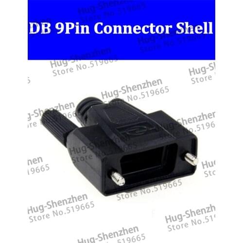 2pcs DB9 Pin Serial VGA COM connector 232/485 Plug Black Plastic Shell High Quality