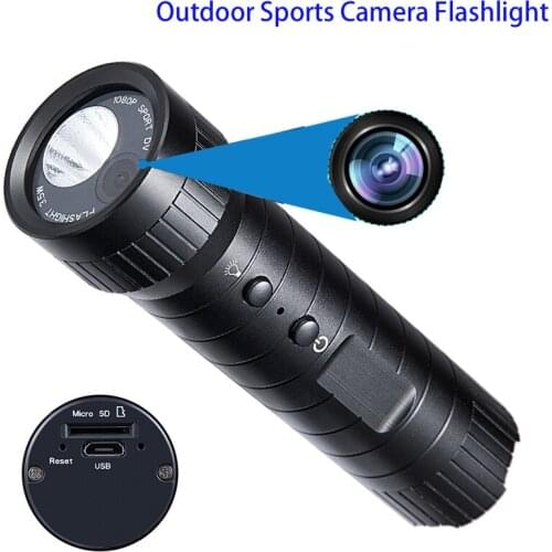 2in1 Waterproof Glare Flashlight HD 1080P Video Recorder Mini Camera Sports DV Outdoor Bicycle Motorcycle Headlights Support TF