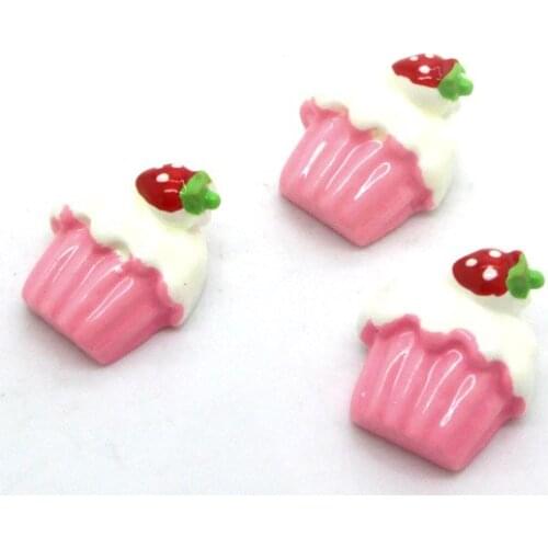20Pcs Pink Resin Ice Cream Decoration Crafts Flatback Cabochon Scrapbooking Fit Hair Clips Embellishments Beads Diy