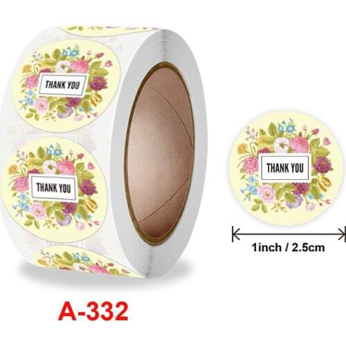 500pcs Festival Birthday Party Gift Decorations Labels Thank you Stickers Flowers Handmade Stickers Gift Sealing Sticker