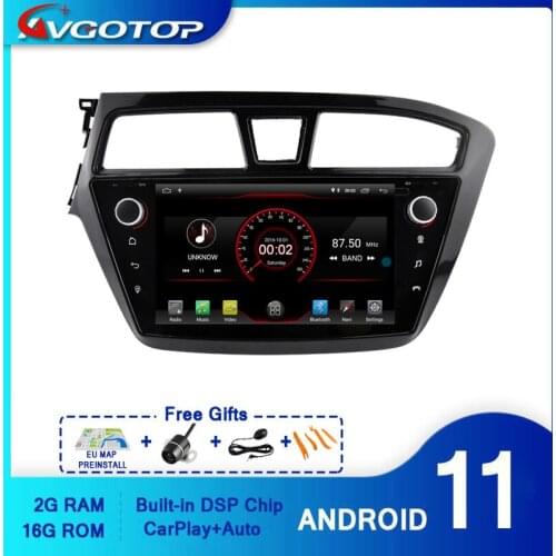 AVGOTOP Android 10 Car Radio GPS DVD Player for HYUNDAI I20 2015 LHD RHD Wifi Blueooth Vehicle Navigation Multimedia