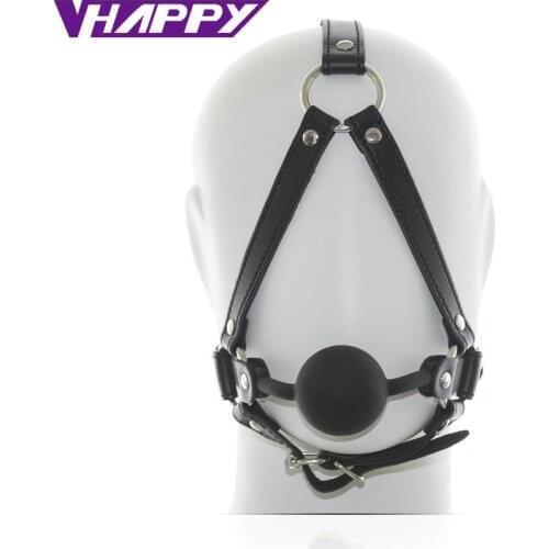 Free shipping PU Mask Harness With Rubber Ball Gag Harness new Bondage Sex Mask Sex Toys For Couple Sex Products VP-Mg004030A