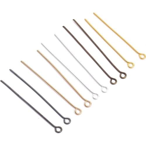 200pcs/bag 9-Shape Eye Head Pins 5 Colors 8 Sizes for Choose Eye Pins Findings For DIY Jewelry Making Accessories Supplies