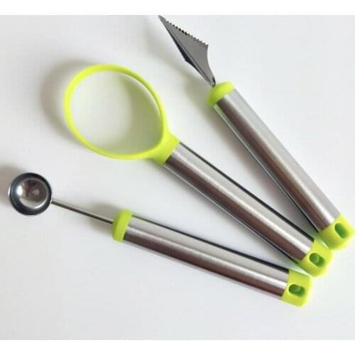 Corers Scoops Ballers Garnishes three sets Fruit tools digger Digging ball spoon Carving knife Seeding ice cream digger