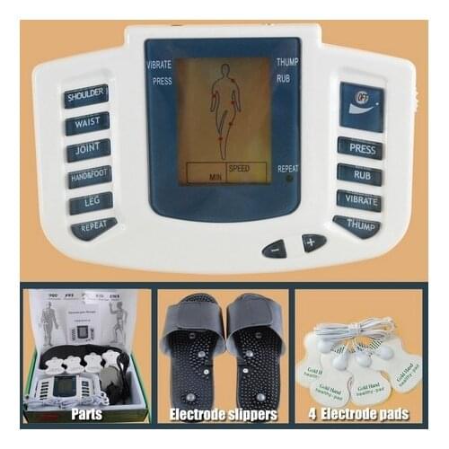 JR-309 Hot new Electrical Stimulator Full Body Relax Muscle Therapy Massager,Pulse tens Acupuncture with therapy slipper+ 4pads