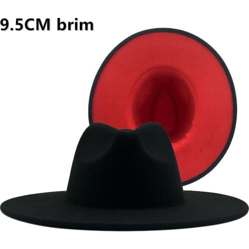 9.5m Fedora Hat Black Red Bottom Fedora Hat Big Brim Hat Panama Felt Hat Mens Jazz Hat Teaching Top Hat Ladies шляпаженская
