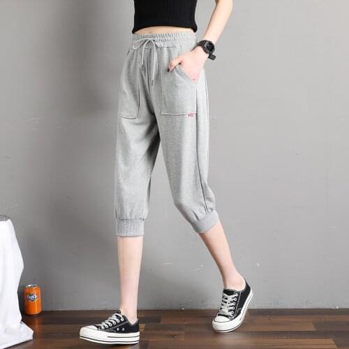 Summer Cotton Women Sport Pant Sweatpants Loose Quickly Dry Running Jogging Exercise Athletic Gym Casual Fitness Trousers
