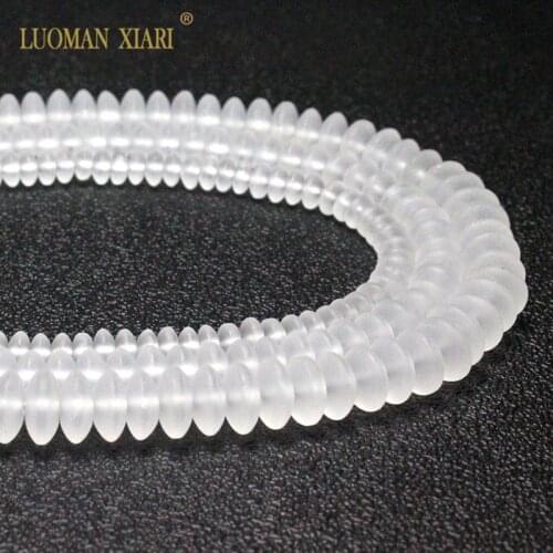 Wholesale Matte Natural Stone Beads Dull Polish Saucer Shape Crystal For Jewelry Making DIY Necklace Bracelet 4*6/5*8/6*9 mm