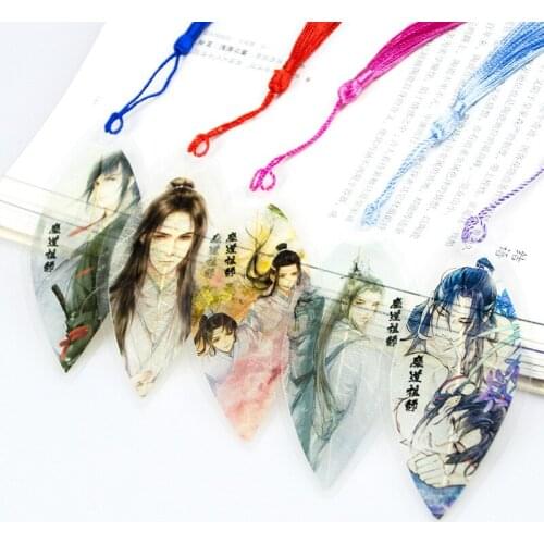 Mo dao zu shi Leaf Shape Bookmarks Waterproof Transparent PVC Plastic Bookmark Beautiful Book Marks Gift