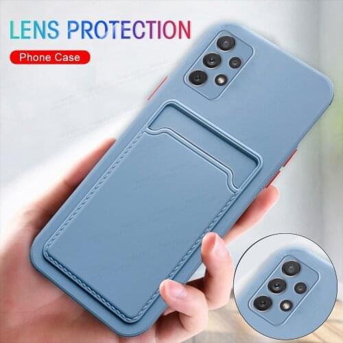 Soft TPU Case For Samsung Galaxy A52 A32 A72 A42 5G 4G A12 A02 A01 A51 A71 M02 M31S M12 Camera Protect Card Wallet Cover Fundas