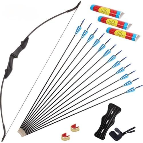 Double Arrow Recurve Bow And Arrow Set, Arrow, 20/30/40 Lbs Outdoor Shooting Training For Left And Right Hands