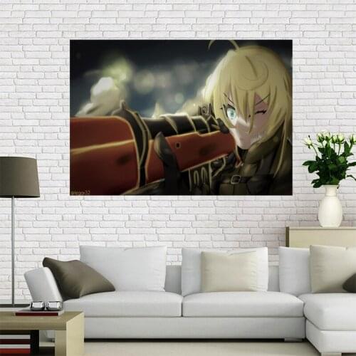New arrival Custom Youjo Senki Canvas Painting Poster Home Decor Cloth Fabric Wall Art Poster for Living Room