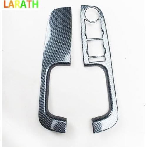The New For Ford Focus 2009 2010 2011 LHD ABS Carbon Fiber Paint Door Lift Window Switch Button Cover Trim 2pcs